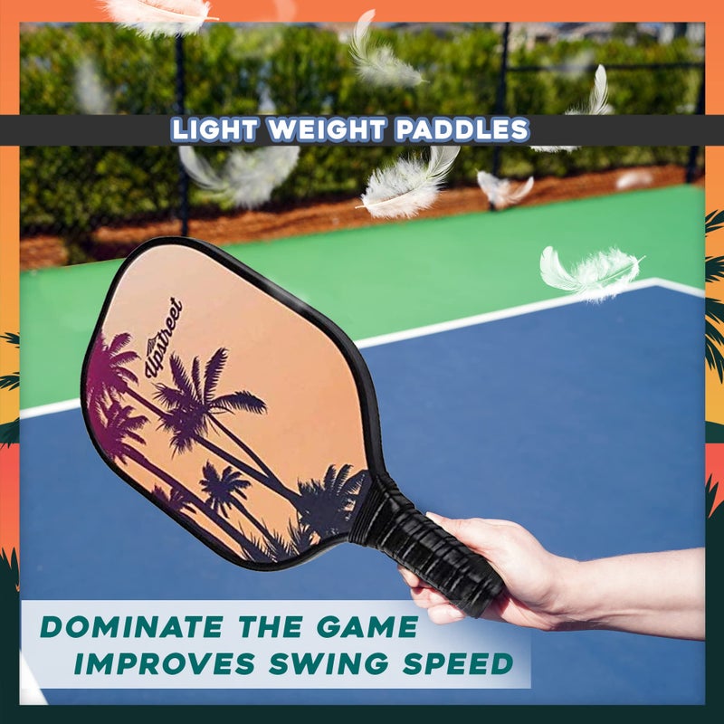 Upstreet Graphite Pickleball Paddle Set | Gold Blue Silver Glitter Cheetah Snakeskin Tiger | Pickleball Rackets Include Padded Cover, Lightweight Honeycomb Composite Pickleball Paddles for Women & Men - Image 3